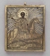 Икона «Святой Трифон» в серебряном окладе.
Россия, Москва, 1864.
