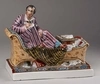 Чернильница «А. С. Пушкин за работой». СССР, Ленинградский фарфоровый завод, скульптор – Н.Я. Данько (модель 1936 г), вторая половина XX века.