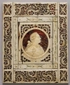 (Музейная редкость. Холмогоры) Косторезные портреты Великого князя Павла Петровича  (Будущего императора Павла I)  и Великой княжны Марии Федоровны. 
Россия, Холмогоры, по изображению медальера Егера Иоганна Каспара Готлиба для медали На бракосочетание Павла Петровича и Марии Федоровны (1776),  1776-1780-е гг.