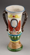 (Агитфарфор) Ваза с портретами Ленина и Сталина. СССР, 1930-е годы.