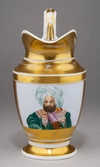 (Сафронов) Молочник с портретом визиря.<br>Россия,  Завод А.Т. Сафронова, 1820–1840-е годы.