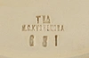 (Кузнецов. Редкая цветовая гамма) Подносное блюдо «Хлеб-соль».
Россия, Товарищество М.С. Кузнецова, 1890-1910-е годы.