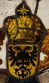 (Коллекционный Витраж 1645 года) Витраж  «Герб  Люцерна».
Священная Римская империя,  Швейцария, 1645.