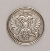 (К. Фаберже. Война 1914 г. ) Медальон с изображением двуглавого орла. 
Россия, Москва, фирма Придворного Поставщика К. Фаберже, 1914.