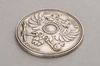 (К. Фаберже. Война 1914 г. ) Медальон с изображением двуглавого орла. 
Россия, Москва, фирма Придворного Поставщика К. Фаберже, 1914.