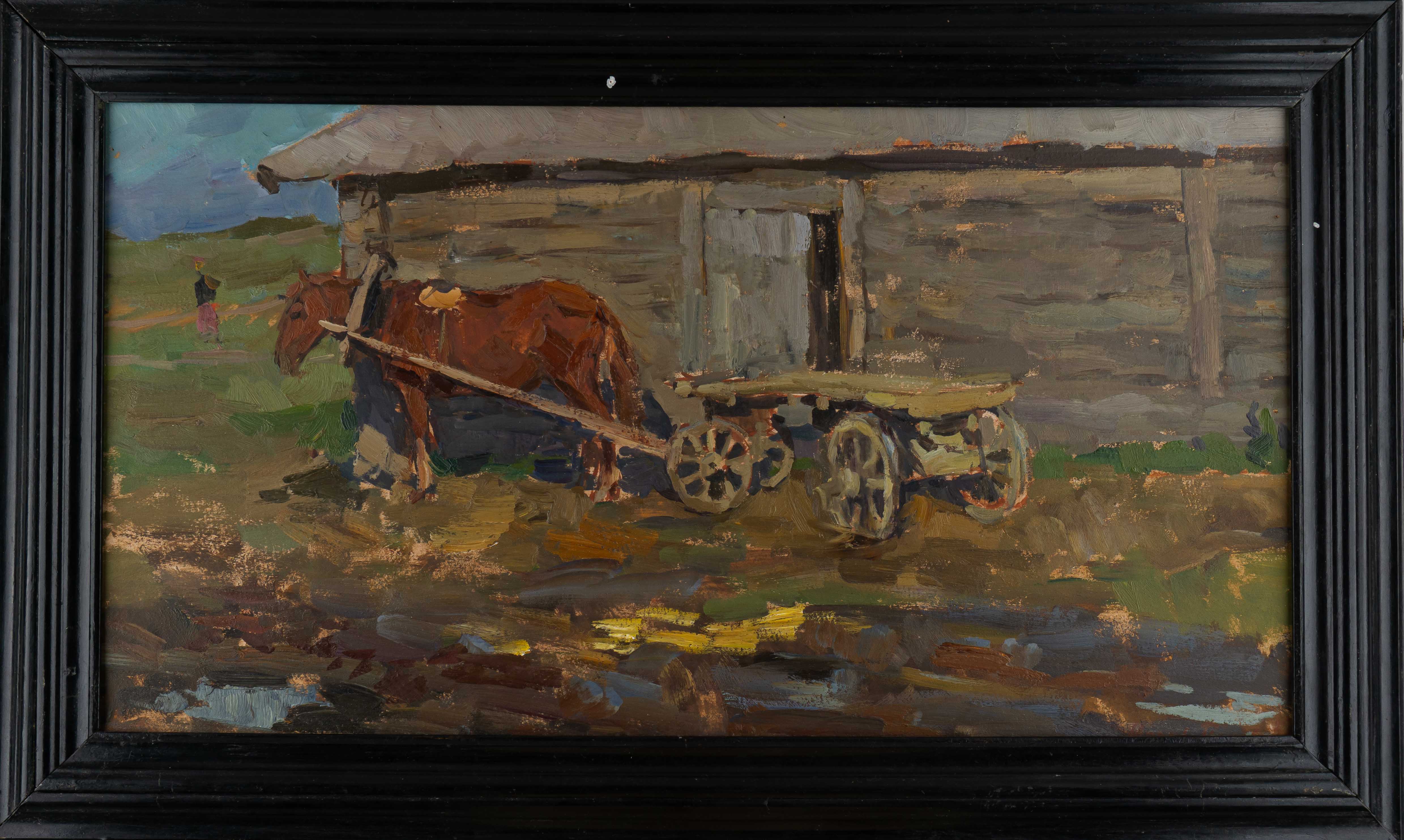 Попов Игорь Александрович. «Парамоново» (Лошадка у мельницы). 1957 год.