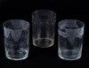 Три стакана с геометрическим декором.