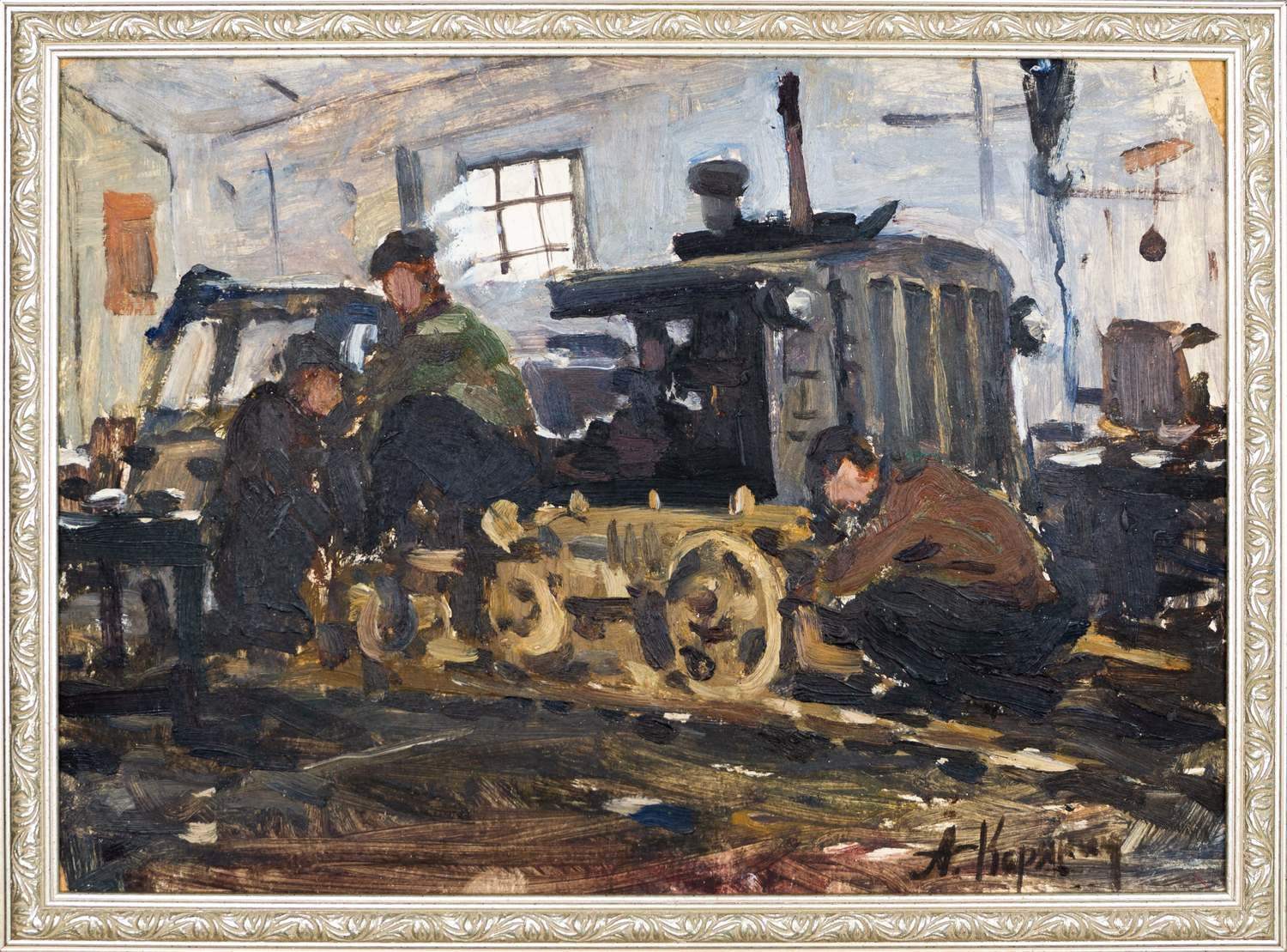 Карякин Николай Петрович. Бригада ремонтников. 1978.